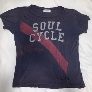 Soul Cycle ripped vintage tee